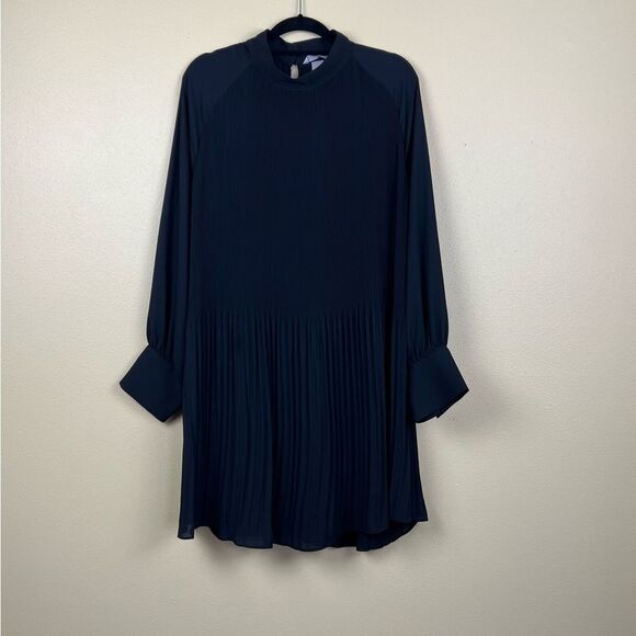 H&M Dress Long Sleeve Midi Elegant Black Pleated Size XXL - Picture 3 of 6